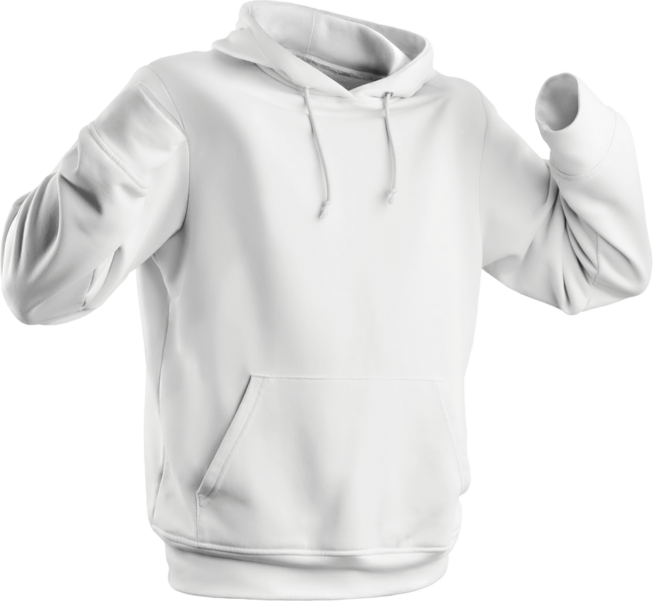 White hoodie mockup 3D rendering, png, universal sweatshirt,